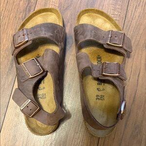 Birkenstock Milano Brown Oiled Leather Sandals